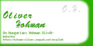oliver hohman business card